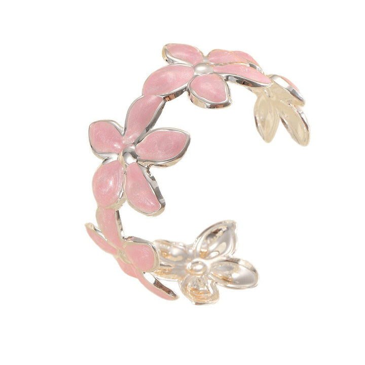 Ladies Open Bangle with Artistic Flower Design All Fashion