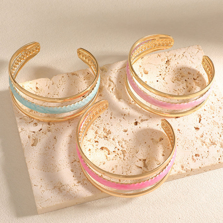 Women Open Bangle with Artistic Relief Design All Fashion
