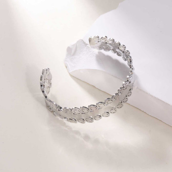 Women's Open Bangle in Modern Bamboo Design All Fashion