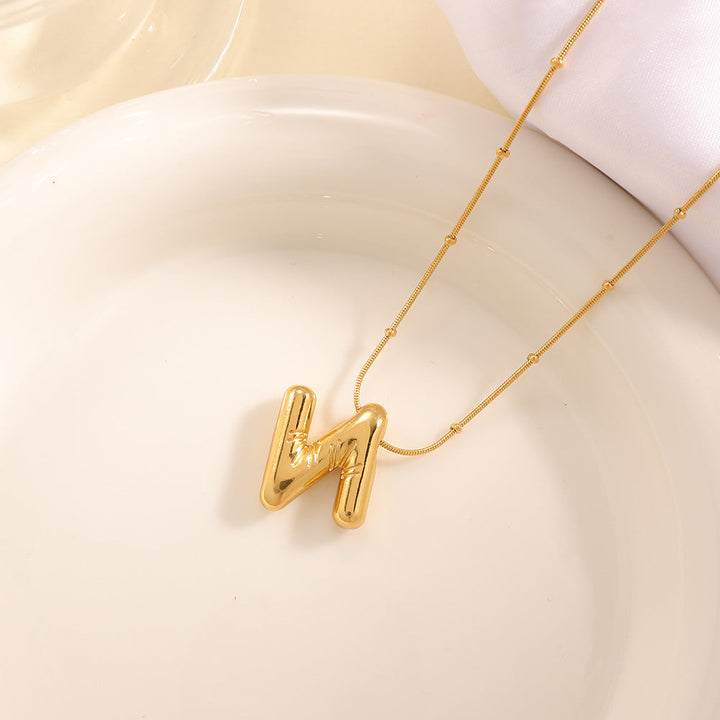 Women's necklace with curved letter pendant All Fashion