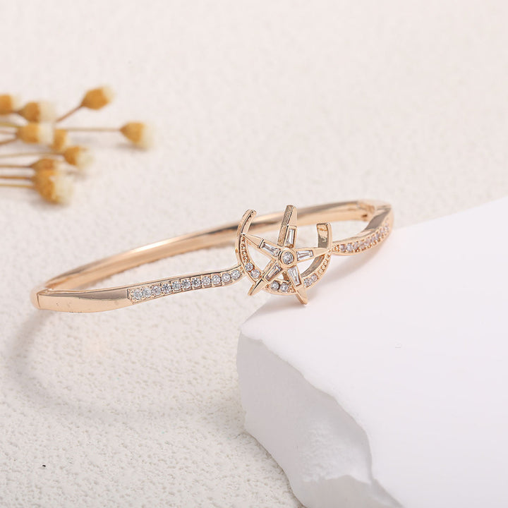Women's bangle with elegant infinity pattern and sparkling zirconia All Fashion