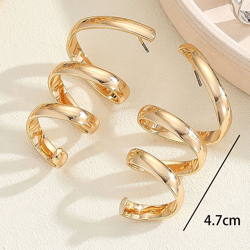 Women's Hanging Earrings with Elegant, Curved Design All Fashion