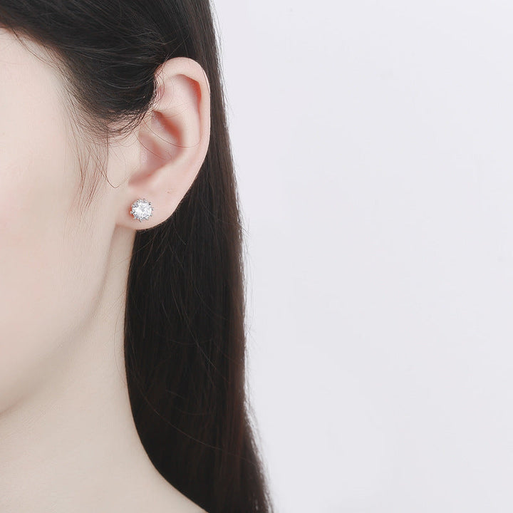 Ladies earrings with sparkling zirconia in elegant wreath design All Fashion