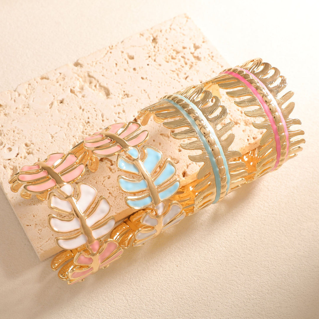 Women Open Bangle in Elegant Leaf Design All Fashion