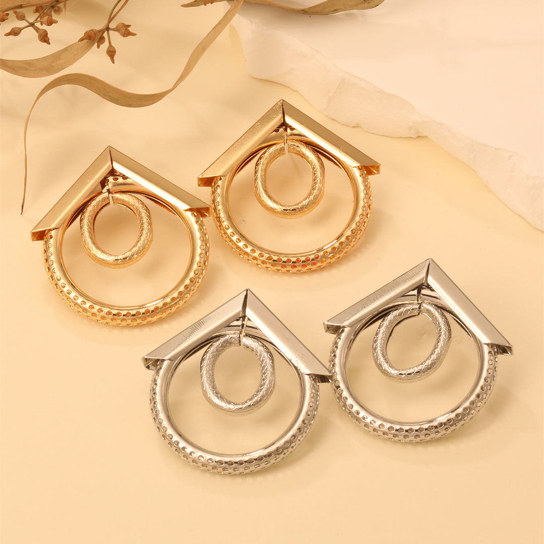 Women's Hanging Earrings with Elegant, Curved Ring Design All Fashion