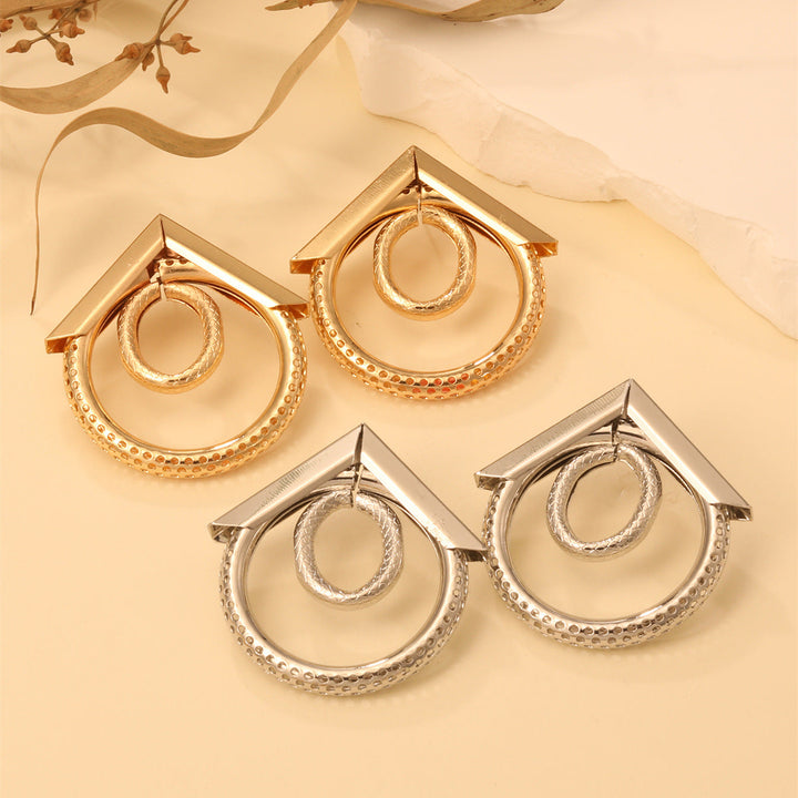 Women's Hanging Earrings with Elegant, Curved Ring Design All Fashion