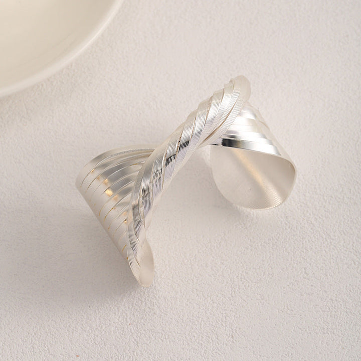 Ladies Open Bangle with Artistic Fold Design All Fashion