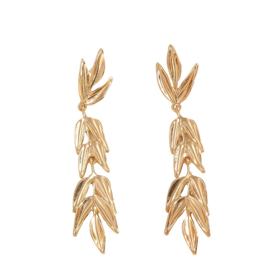 Women's Hanging Earrings with Elegant Leaf Design All Fashion