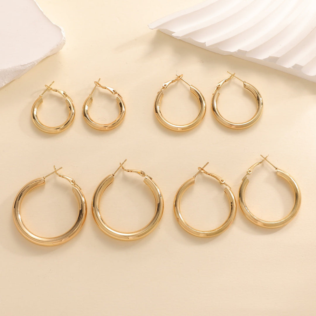 Women's hoop earrings made of high-quality stainless steel with elegant design All Fashion