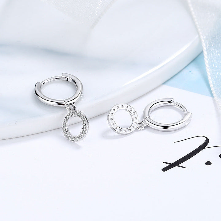 Women's earrings with sparkling circle pendant All Fashion