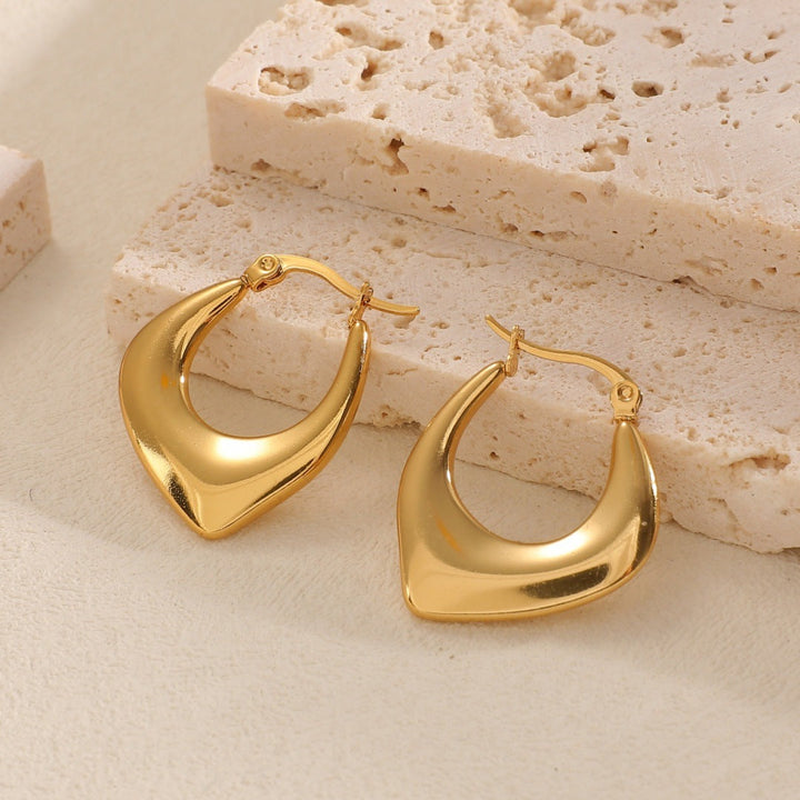 Women's Hanging Earrings with Integrated, Textured Design All Fashion