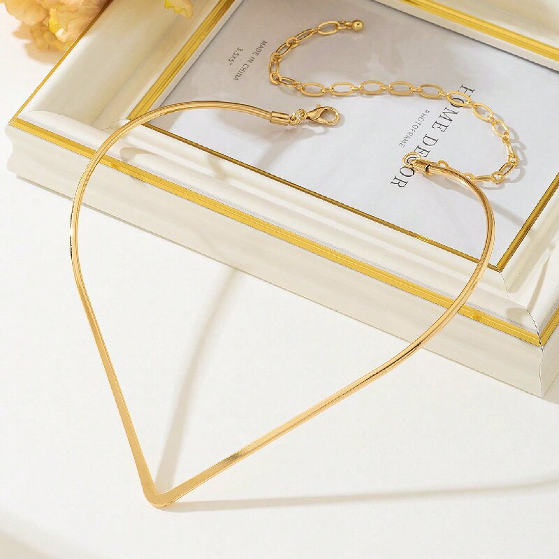 Women Choker Necklace with Modern V Design All Fashion