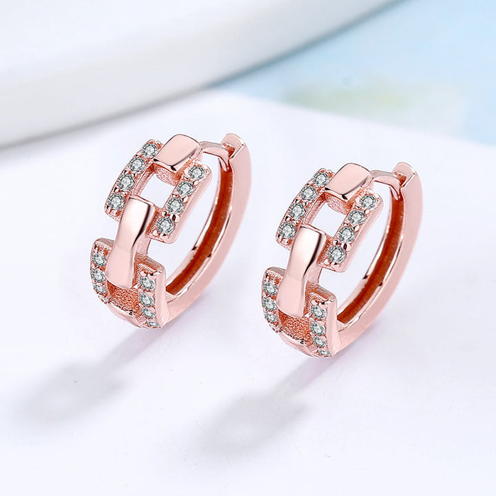 Ladies earrings with sparkling zirconia and modern design All Fashion