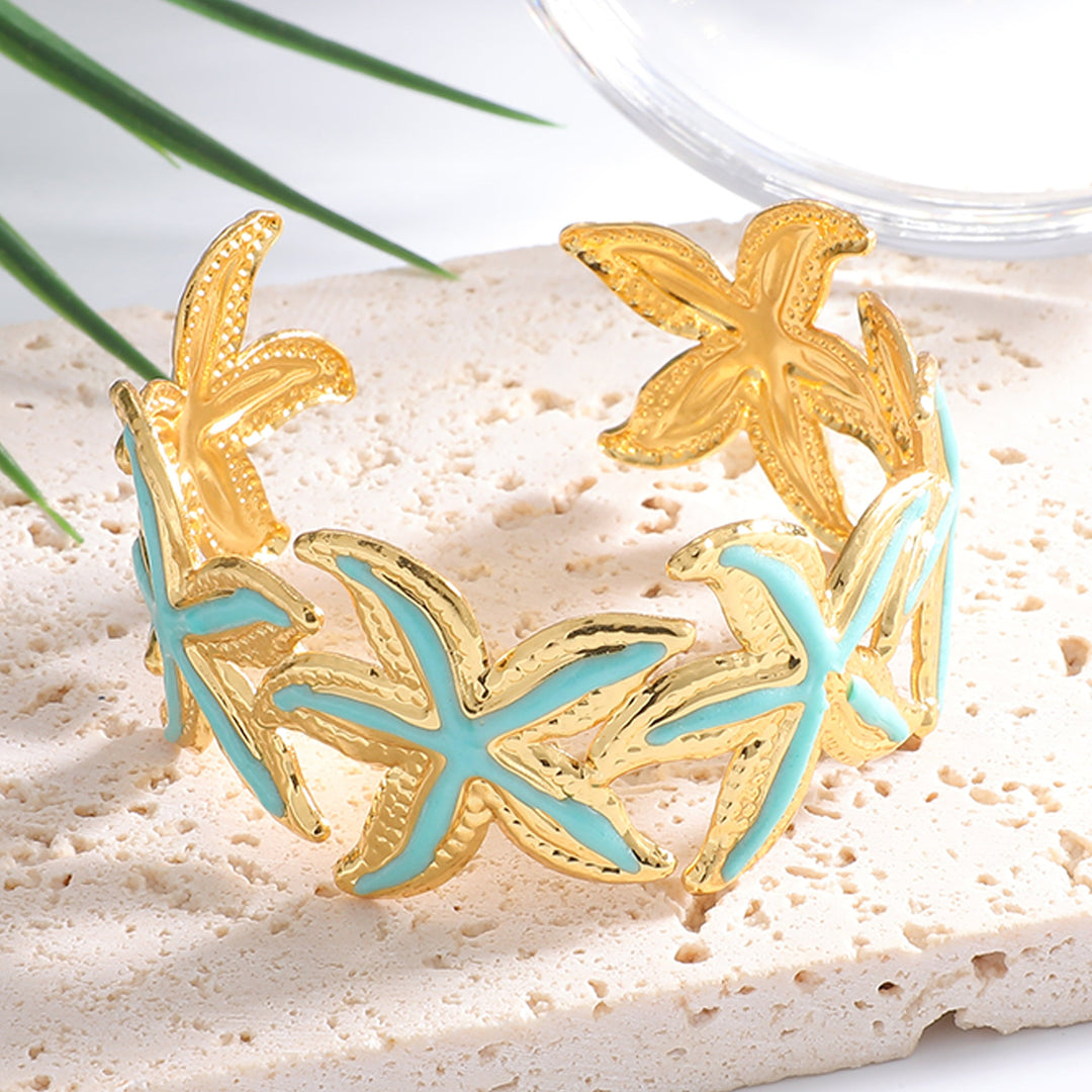 Ladies Open Cuff Bracelet with Expressive Star Motif All Fashion