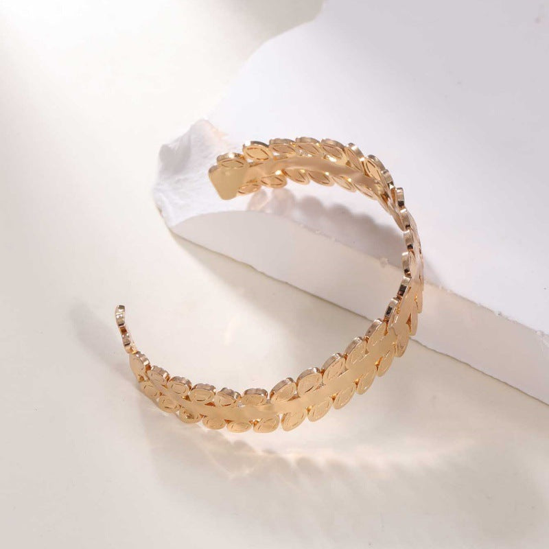 Women's Open Bangle in Modern Bamboo Design All Fashion