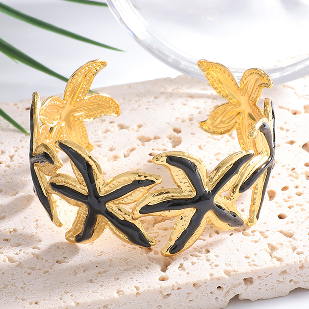 Ladies Open Cuff Bracelet with Expressive Star Motif All Fashion