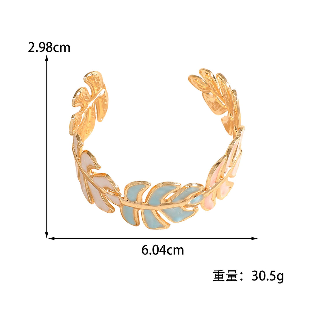 Women Open Bangle in Elegant Leaf Design All Fashion