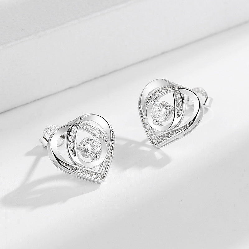 Women's earrings in elegant heart design with sparkling zirconia All Fashion