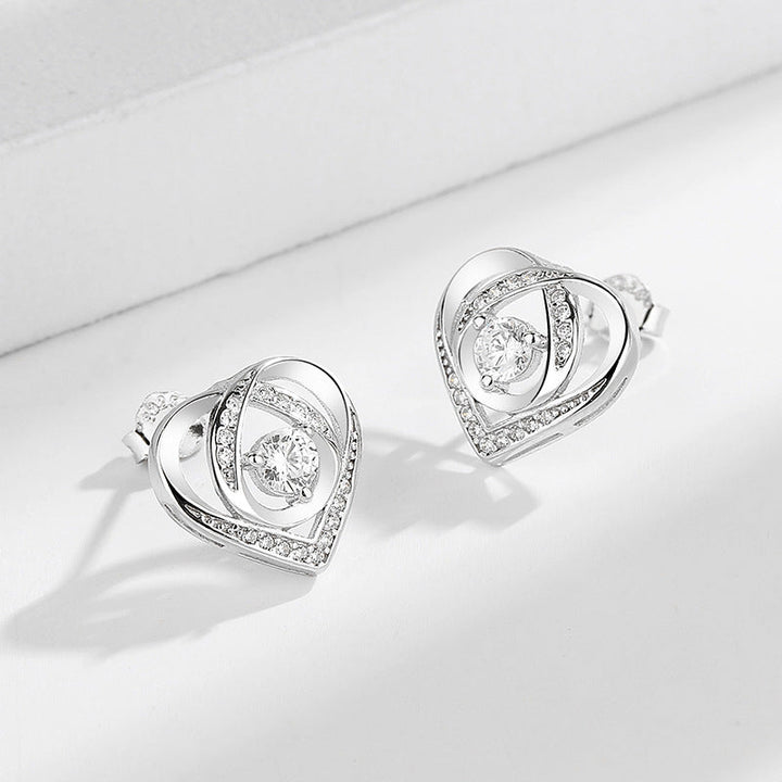 Women's earrings in elegant heart design with sparkling zirconia All Fashion