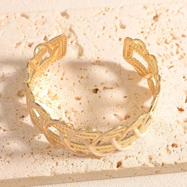 Women Open Bangle with Artistic Braiding Pattern All Fashion