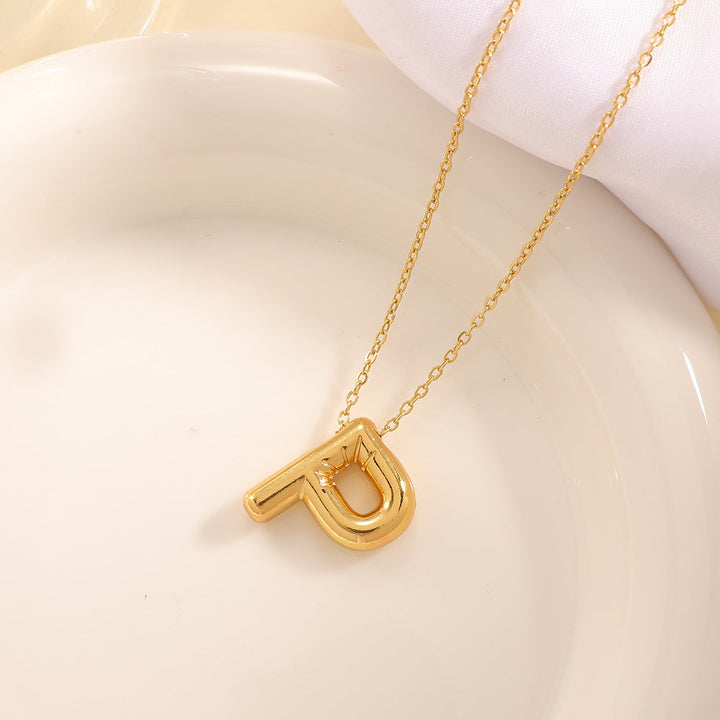 Women's necklace with curved letter pendant All Fashion