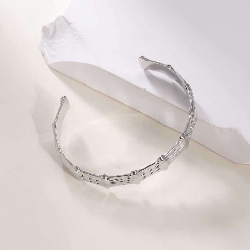 Women's Open Bangle in Modern Bamboo Design All Fashion