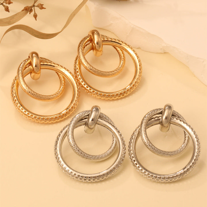 Women's Hanging Earrings with Elegant, Curved Ring Design All Fashion
