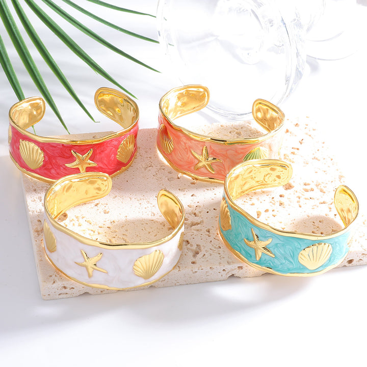 Women's Bangle with Maritime Shell and Starfish Design All Fashion