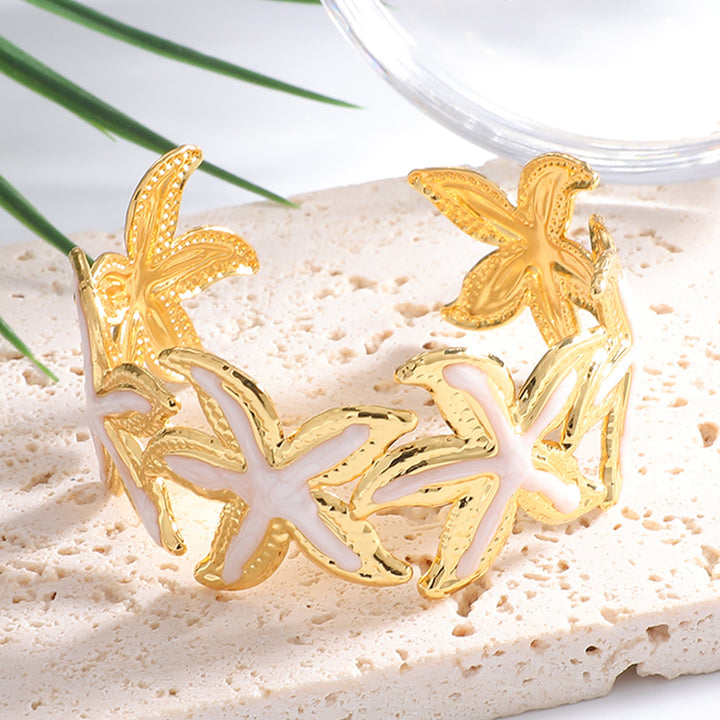 Ladies Open Cuff Bracelet with Expressive Star Motif All Fashion