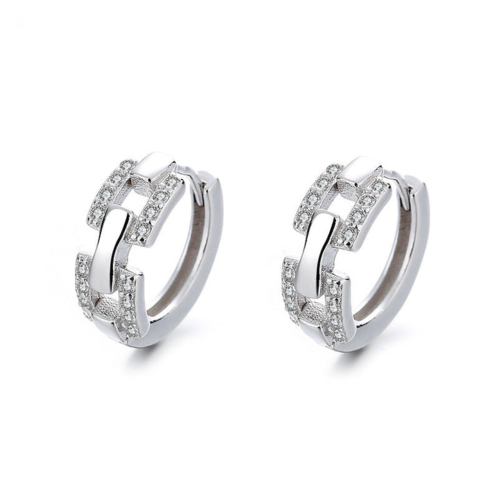 Ladies earrings with sparkling zirconia and modern design All Fashion