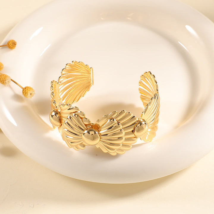 Ladies Open Bangle with Artistic Coral Pattern All Fashion