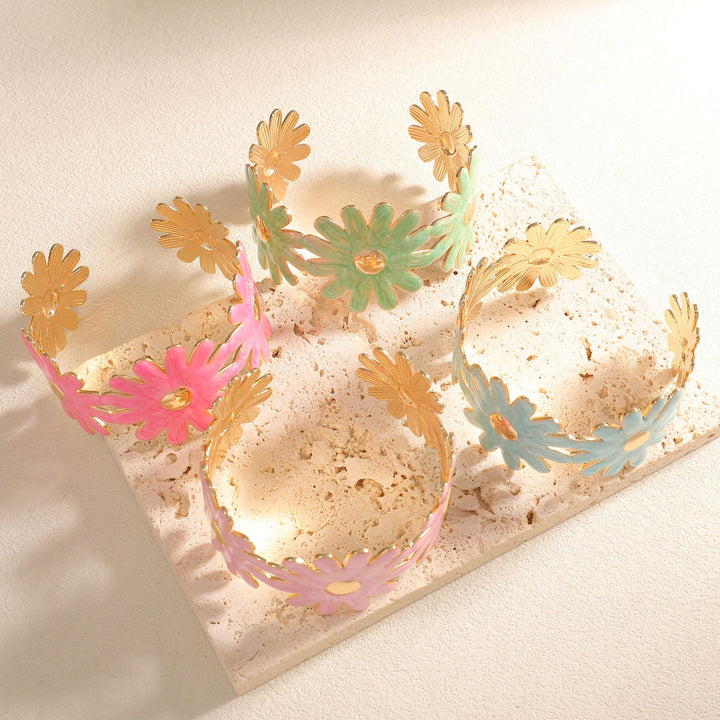 Women's bangle with floral flower pattern All Fashion