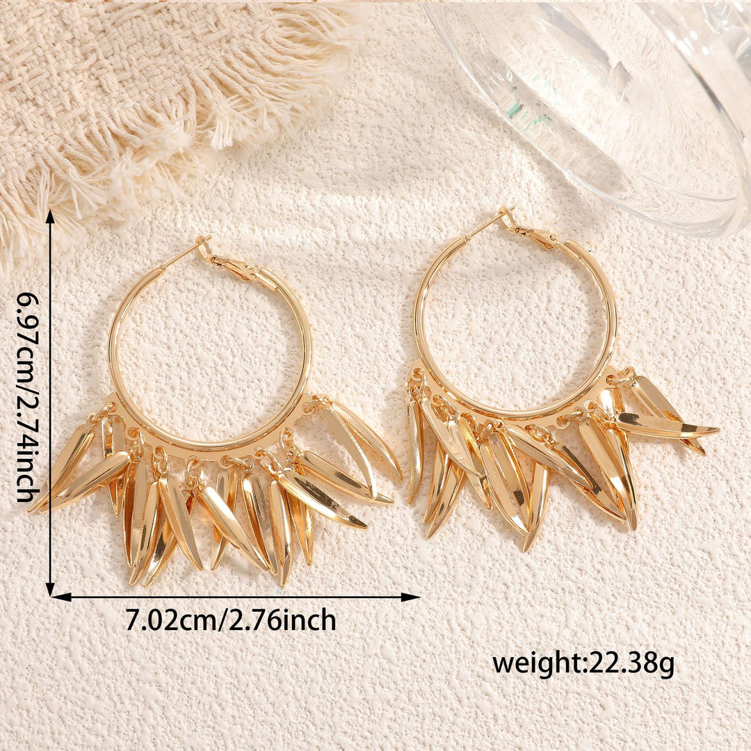Women Hanging Earrings with Elegant Decorative Leaf Design All Fashion