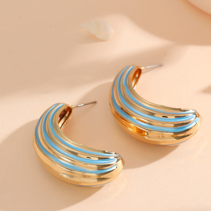 Women Hanging Earrings with Luxurious Gold and Pink Finish All Fashion