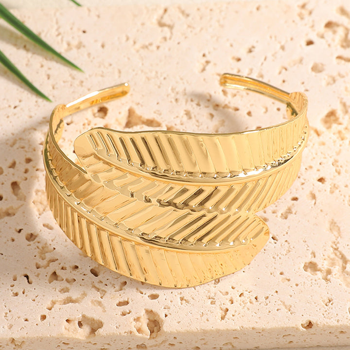 Ladies Open Bangle with Artistic Coral Pattern All Fashion