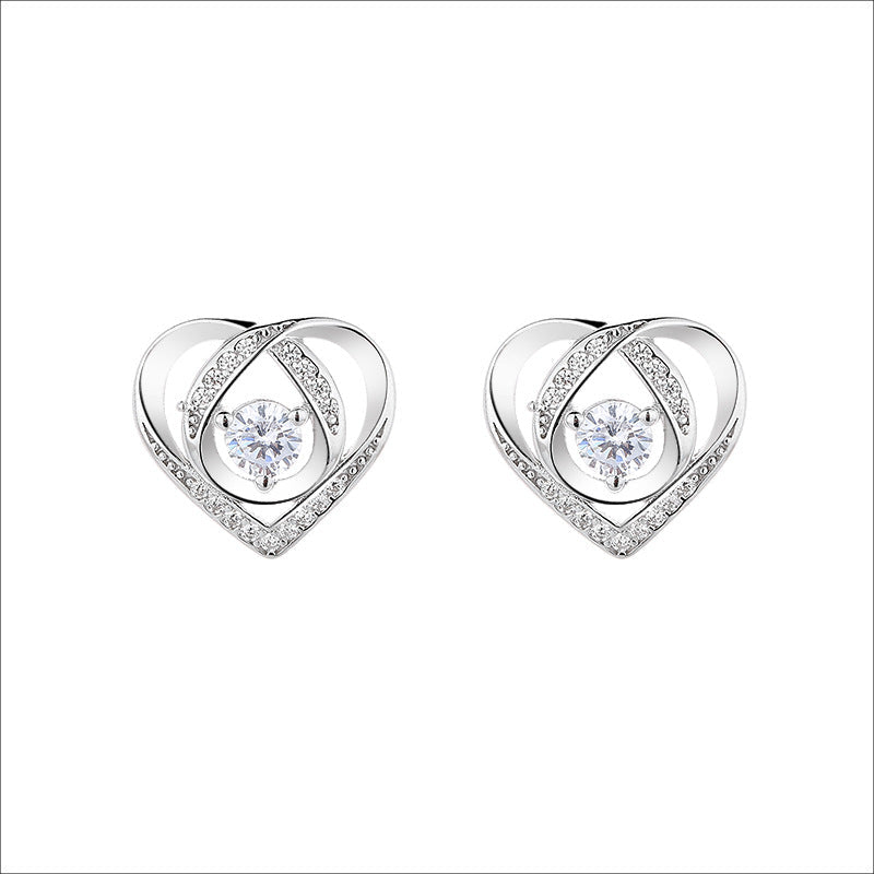 Women's earrings in elegant heart design with sparkling zirconia All Fashion