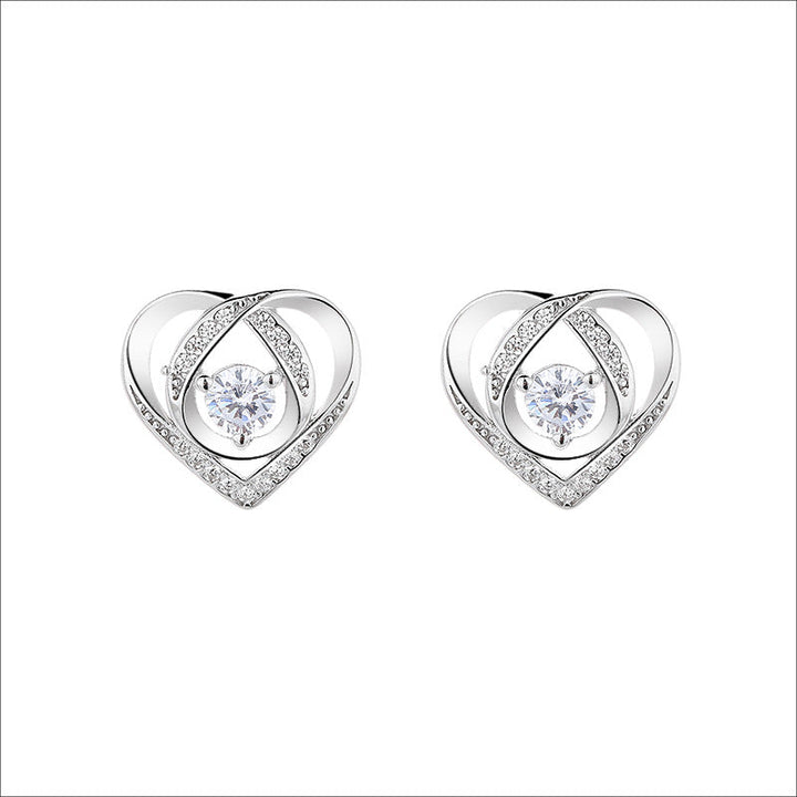 Women's earrings in elegant heart design with sparkling zirconia All Fashion