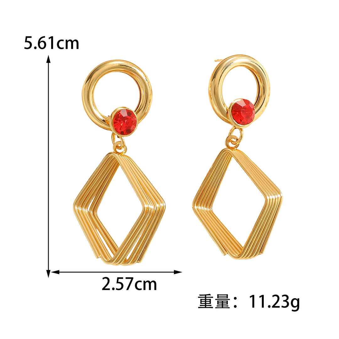 Women's Design Earrings with Geometric Wire Motif All Fashion