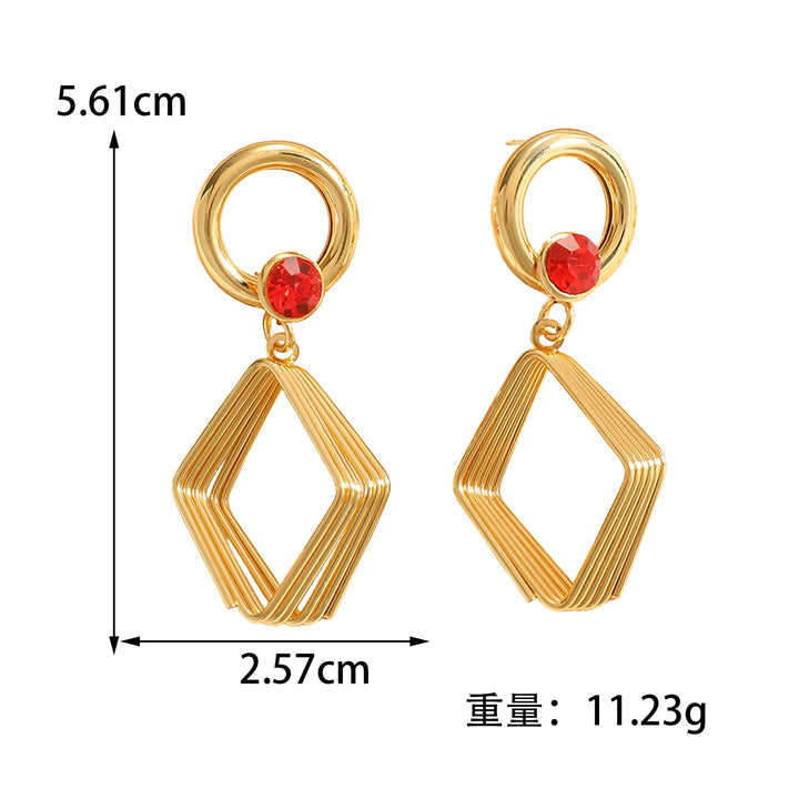 Women's Design Earrings with Geometric Wire Motif All Fashion