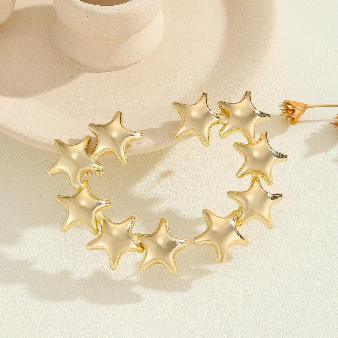 Women's bracelet with structured, golden beads All Fashion