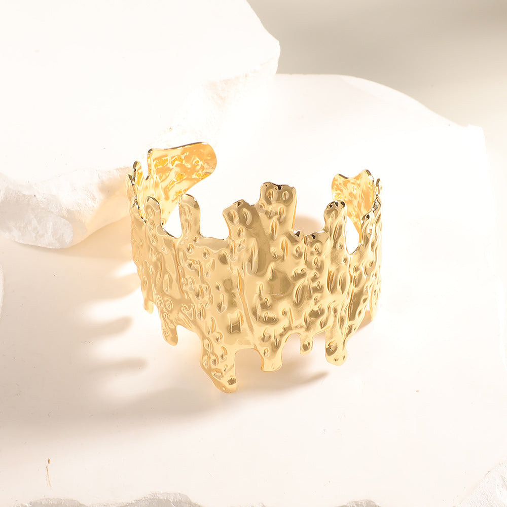 Women Open Bangle with Artistic Relief Design All Fashion