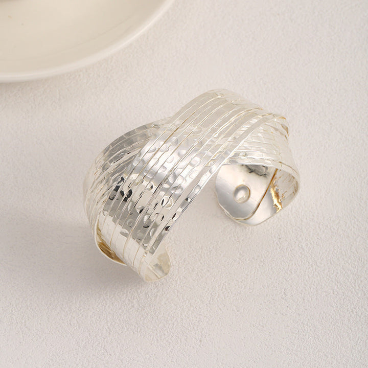 Ladies Open Bangle with Artistic Fold Design All Fashion
