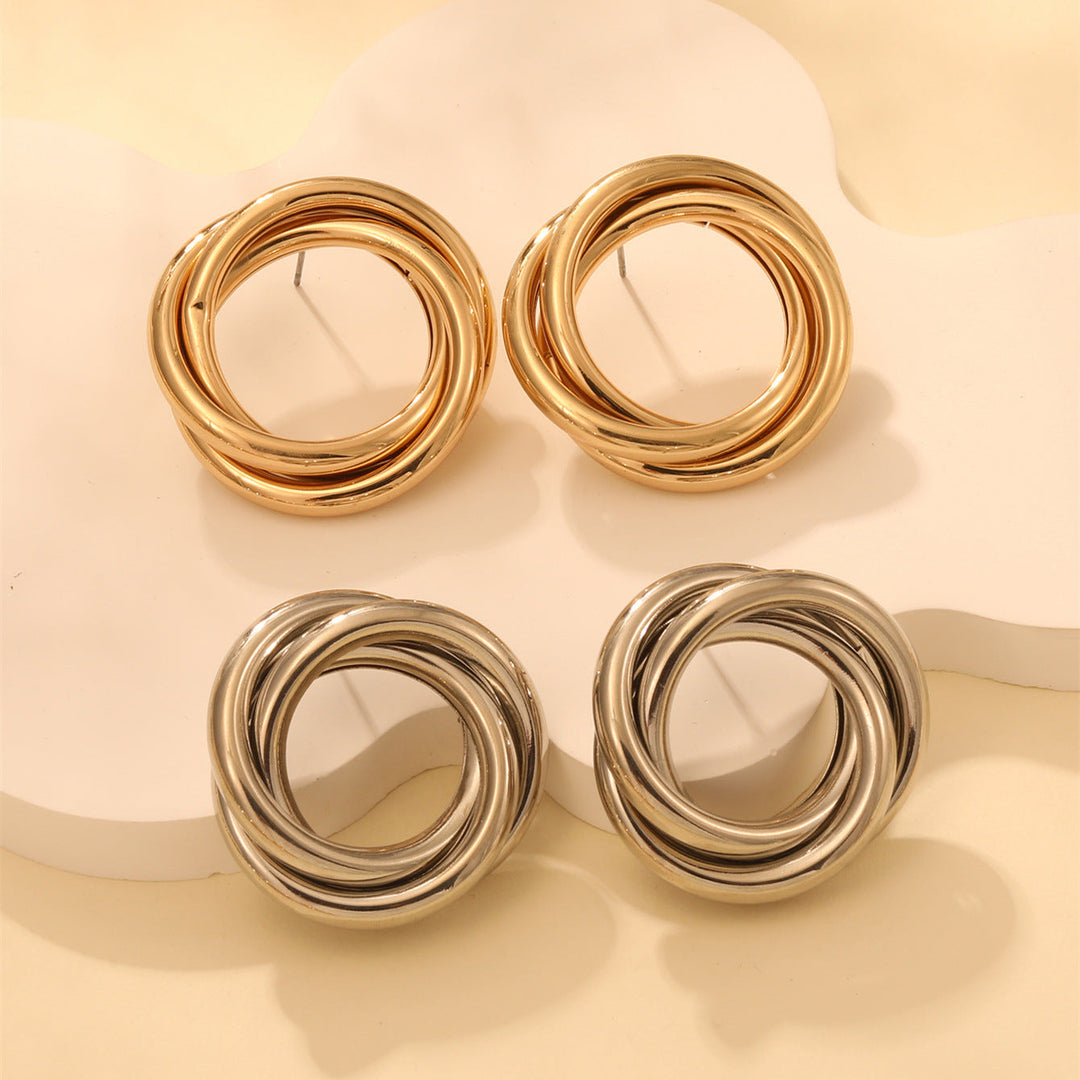Women's Hanging Earrings with Elegant, Curved Ring Design All Fashion