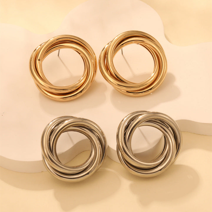 Women's Hanging Earrings with Elegant, Curved Ring Design All Fashion