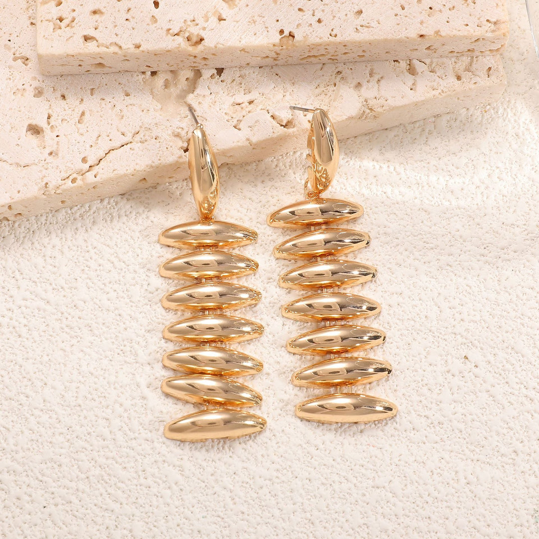 Ladies Hanging Earrings in Modern Spiral Design All Fashion