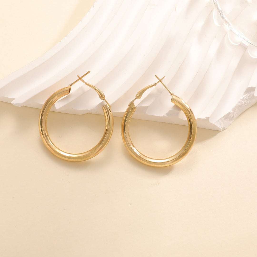 Women's hoop earrings made of high-quality stainless steel with elegant design All Fashion