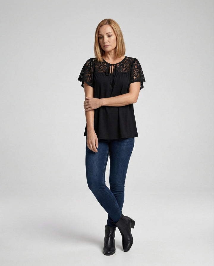Women's Blouse Top Lace Tunic A-Line
