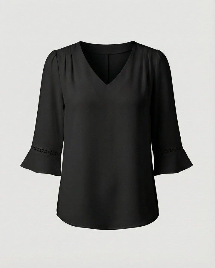 Women's Blouse Top Women's V-Neck Crepe