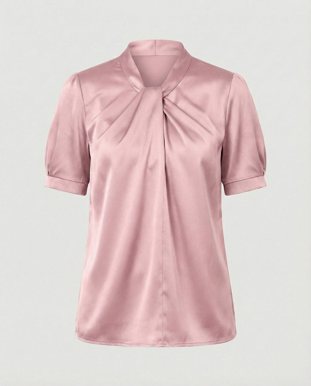Satin Blouse Top Women with Tie Collar