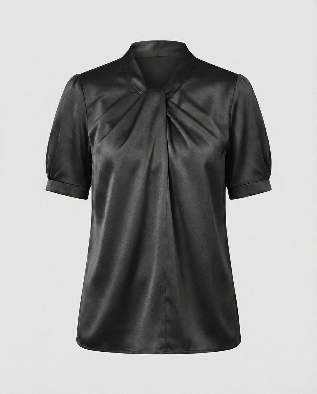 Satin Blouse Top Women with Tie Collar
